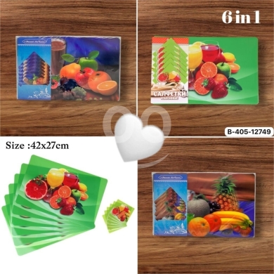 مطبخ في ادونيس - طقم سوبلا بلاستيك 12 قطعة (6 صحون + 6 كاسات) | 12pc Plastic Charger Plate &amp; Coaster Set