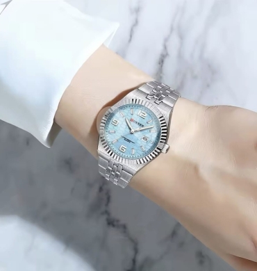 Clothes, Footwear & Accessories in Beirut City - ساعة كورين فاخرة ستيل فضي بميناء تيفاني | Elegant Curren Watch Silver Steel Tiffany Blue