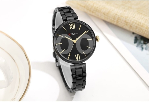 Clothes, Footwear & Accessories in Beirut City - ساعة كورين نسائية فاخرة ستيل أسود كامل | Elegant Curren Women Watch Full Black Steel