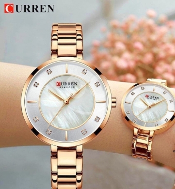 Clothes, Footwear & Accessories in Beirut City - ساعة كورين بلانش نسائية روز غولد بميناء صدفي | Elegant Curren Blanche Women Rose Gold Watch
