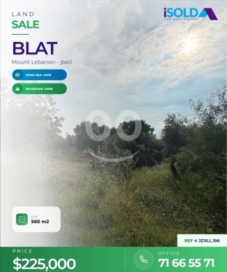 Lands for sale in Blat - 560 m2 land having-open mountain/sea view 4sale in Blat-JZ10.L.196