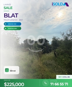 560 m2 land having-open mountain/sea view 4sale in Blat-JZ10.L.196