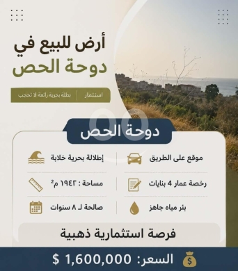 اراضي للبيع في دوحة الحص - أرض استثمارية للبيع في دوحة الحص مع رخصة عمار | Investment Land for Sale Doha El Hoss