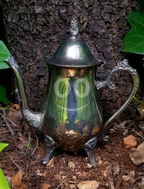 Antiques & Collectibles في البترون - إبريق قهوة فضي كلاسيكي أثري مزخرف | Vintage Ornate Silver-Plated Coffee Pot