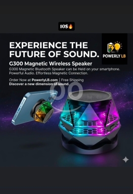 Other Mobile Phones & Accessories in Mazraa - مكبر صوت مغناطيسي لاسلكي G300 للهواتف الذكية مع إضاءة RGB | G300 Magnetic Wireless Speaker