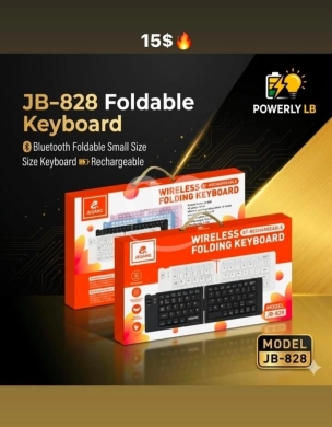 Computers Parts & Software Accessories in Mazraa - كيبورد Jeqang JB-828 لاسلكي قابل للطي وقابل لإعادة الشحن | Jeqang JB-828 Foldable Wireless Keyboard