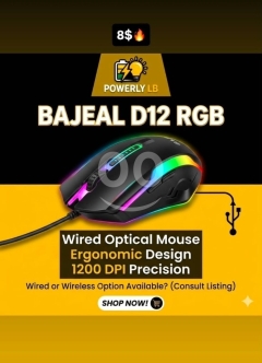 ماوس قيمنق سلكي Bajeal D12 RGB بدقة 1200 DPI | Bajeal D12 RGB Wired Gaming Mouse