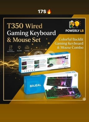 Computers Parts & Software Accessories in Mazraa - طقم قيمنق سلكي متكامل كيبورد وماوس Bajeal T350 | Bajeal T350 Wired Gaming Combo