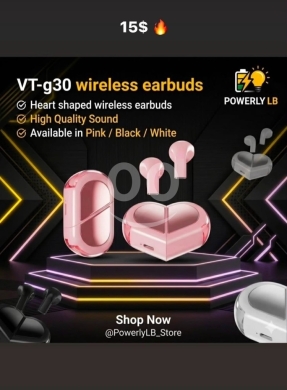 Mobile accessories dans Mazraa - سماعات VT-g30 اللاسلكية المميزة على شكل قلب | VT-g30 Heart-Shaped Wireless Earbuds