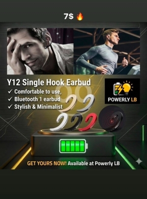 اكسسوارات الهاتف المحمول في مزرعة - سماعة Y12 اللاسلكية بمدخل أذن واحد وتصميم رياضي | Y12 Single Hook Wireless Earbud