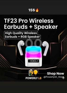 Mobile accessories dans Mazraa - سماعات TF23 Pro اللاسلكية مع سبيكر RGB مدمج | TF23 Pro Wireless Earbuds + RGB Speaker