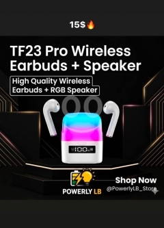 سماعات TF23 Pro اللاسلكية مع سبيكر RGB مدمج | TF23 Pro Wireless Earbuds + RGB Speaker