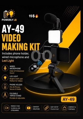 Other Mobile Phones & Accessories dans Mazraa - عدّة تصوير الفيديو AY-42 الاحترافية للجوال مع إضاءة وميكروفون | AY-49 Video Making Kit
