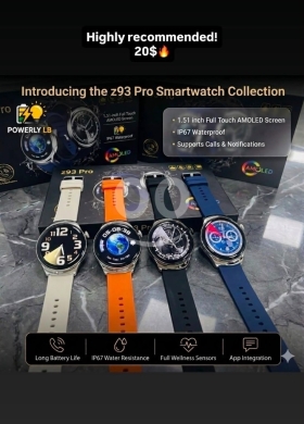 Smart Watches dans Mazraa - ساعة ذكية z93 Pro بشاشة AMOLED ومقاومة للماء - 20$ | z93 Pro Smartwatch with AMOLED Screen - $20