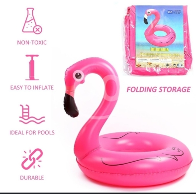 مستلزمات الاطفال في ادونيس - دولاب بحر (عوامة) للأطفال بتصميم فلامينغو | Inflatable Flamingo Swim Ring for Kids