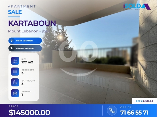 Apartments for sale dans Qartaboun - Hot Deal, Apartment + Seaview 4 Sale in Kartaboun,jbeil - قرطبون جبيل