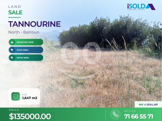 اراضي للبيع في تنورين - 1647 m2 Land + Open Mountain View 4 Sale in Tannourine - تنورين JZ10.L.197