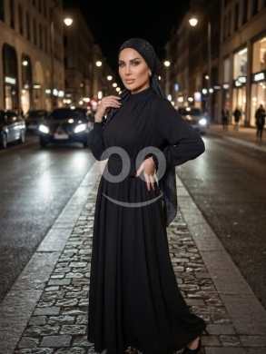 فستان ماكسي أسود أنيق بأسلوب محتشم | Elegant Black Maxi Dress with Modest Style — 2