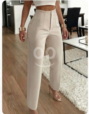 بنطال نسائي كلاسيكي أنيق بخصر عالي | Elegant Women's High-Waisted Classic Trousers — 3