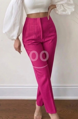 بنطال نسائي كلاسيكي أنيق بخصر عالي | Elegant Women's High-Waisted Classic Trousers — 4