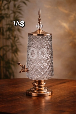 Cuisine dans Beyrouth - موزع عصير زجاجي فاخر سعة 4.5 لتر بتصميم ذهبي | Luxurious 4.5L Glass Beverage Dispenser