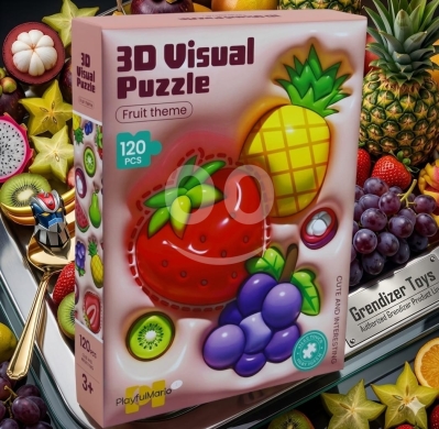 Produits pour bébés et enfants dans Beyrouth - لعبة تركيب بازل ثلاثي الأبعاد 120 قطعة | 3D Visual Puzzle - Fruit Theme (120 Pieces)