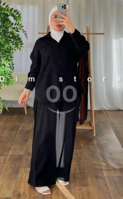 طقم نسائي صيفي فخم - قماش يارا التركي | Luxury Women's Summer Set - Yara Turkish Fabric — 3