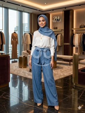 بنطلون جينز تنسل نسائي تركي | Turkish Tencel Jeans Women's Trousers — 3