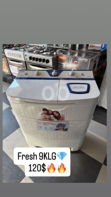 أدوات المطبخ في خلده - غسالة فريش 9 كيلو حوضين | Fresh 9KG Twin Tub Washing Machine
