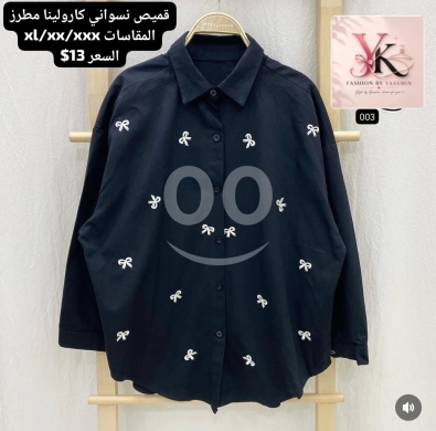 Clothes, Footwear & Accessories in Aley - قميص نسائي كارولينا مطرز أنيق ومريح | Women&#039;s Carolina Embroidered Button-Down Shirt