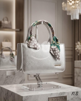 حقيبة يد نسائية غيس تركي نخب أول عالي الجودة مع وشاح حريري | Premium Guess Handbag — 5