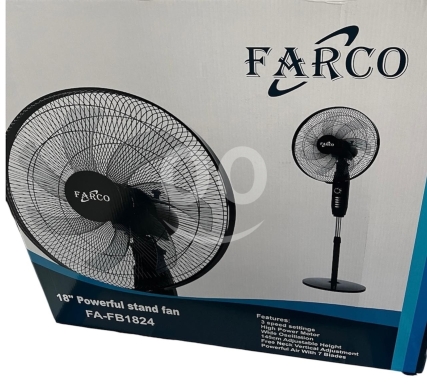 أجهزة التدفئة والتبريد في عجلتون - مروحة ستاند فاركو 18 إنش بقوة 65 واط | Farco 18&rdquo; Powerful Stand Fan 65W FA-FS1824