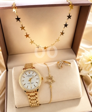 الملابس، الأحذية والزينة في منيه - طقم إكسسوارات نسائي بتصميم النجوم المتألق | Elegant Women&#039;s Accessory Set with Star Design