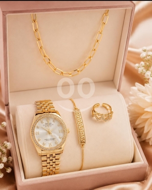 Vêtements, chaussures et accessoires dans Minieh - طقم إكسسوارات نسائي ذهبي فخم بتصميم عصري | Luxurious Gold Women&#039;s Accessory Set
