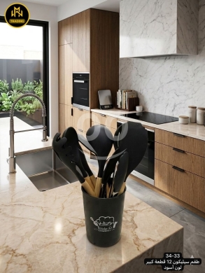 Other home furniture dans Minieh - Home furniture طقم ملاعق سيليكون 12 قطعة - أسود | 12-Piece Silicone Kitchen Utensil Set - Black
