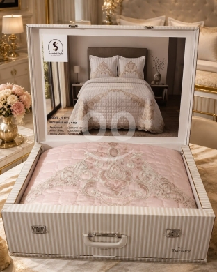 كفرليه عرايسي دانتيل فاخر (صناعة تركية) | Luxury Lace Bridal Bedspread (Turkish Made) — 4
