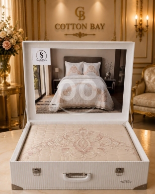 كفرليه عرايسي دانتيل فاخر (صناعة تركية) | Luxury Lace Bridal Bedspread (Turkish Made) — 3