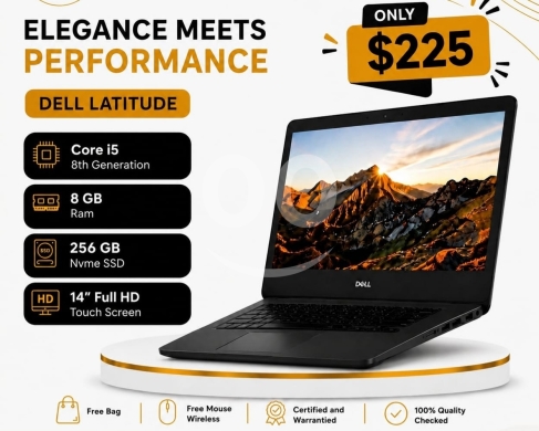 قطع غيار الكمبيوتر وملحقات البرامج في غزير - لابتوب ديل لاتيتيود أنيق وعملي | Dell Latitude Elegant &amp; Practical Laptop