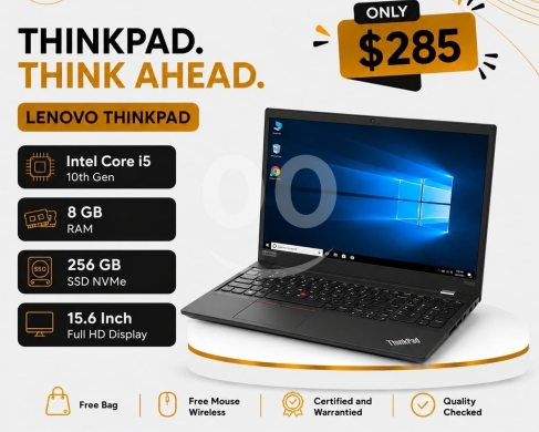قطع غيار الكمبيوتر وملحقات البرامج في جونيه - لابتوب لينوفو ثينك باد - Lenovo ThinkPad i5 10th Gen 8GB RAM 256GB SSD NVMe Laptop