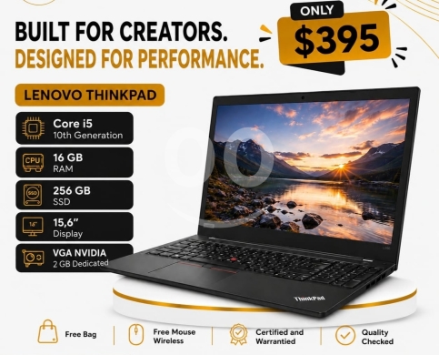 قطع غيار الكمبيوتر وملحقات البرامج في جونيه - لابتوب لينوفو ثينك باد - Lenovo ThinkPad i5 10th Gen 16GB RAM 256GB SSD Nvidia Laptop
