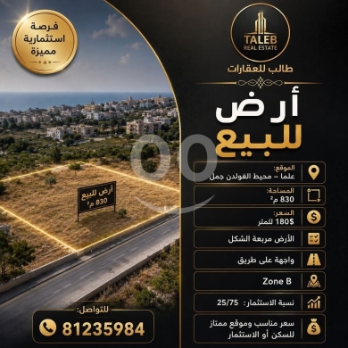 Lands for sale in Tripoli - أرض للبيع في علما
