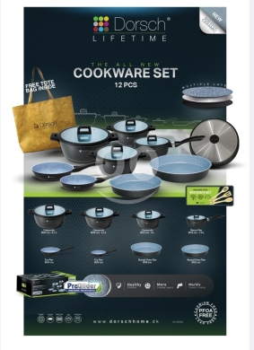 Kitchen appliances dans Zahleh - طقم أواني طهي دورش 12 قطعة - Dorsch 12-Piece Cookware Set