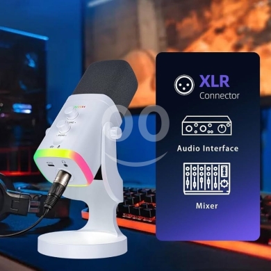 ميكروفون ديناميكي USB/XLR مع إضاءة RGB | Dynamic USB/XLR RGB Microphone — 7