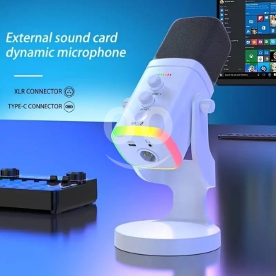 ميكروفون ديناميكي USB/XLR مع إضاءة RGB | Dynamic USB/XLR RGB Microphone — 9