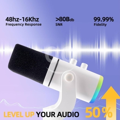 ميكروفون ديناميكي USB/XLR مع إضاءة RGB | Dynamic USB/XLR RGB Microphone — 5