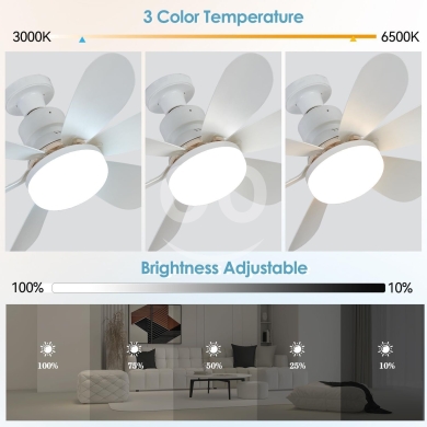 2-in-1 Socket Ceiling Fan with LED Light & Remote | مروحة سقف مع إضاءة LED مدمجة وتحكم عن… — 3