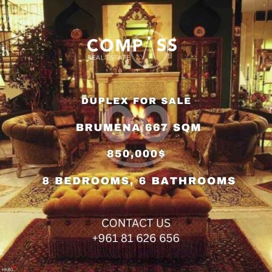 Apartments for sale in Broumana - دوبلكس فاخر للبيع في برمانا بمساحة 667 متر مربع | Luxury duplex for sale in Brummana 667sqm