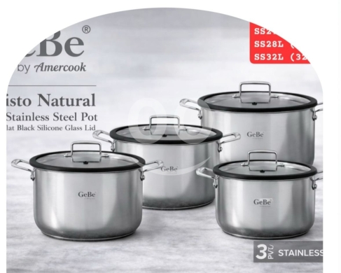 أدوات المطبخ في مدينة بيروت - طقم أواني ستانلس ستيل &quot;GeBe&quot; من أميركوك | GeBe by Amercook Stainless Steel Pot Set