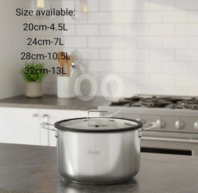 طقم أواني ستانلس ستيل "GeBe" من أميركوك | GeBe by Amercook Stainless Steel Pot Set — 3