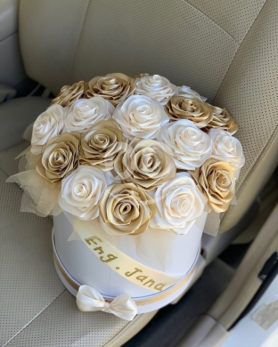 Handcrafted Ribbon Rose Arrangement for Gifts | باقة ورد من الساتان للهدايا — 2